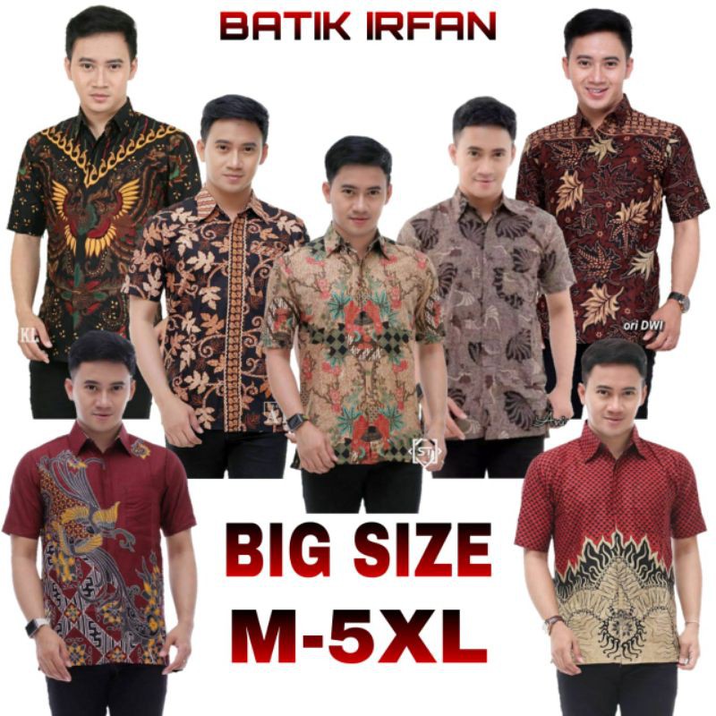 Hem batik lengan pendek size jumbo M L XL XXL 3XL 4XL 5XL