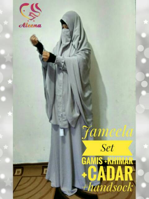 Jameela Set. Gamis+cadar+khimar+handsock