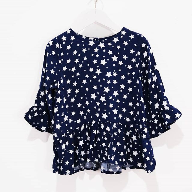 Tunik | Blouse Bayi & Anak Biru Donker Motif Bintang | Navy Stars