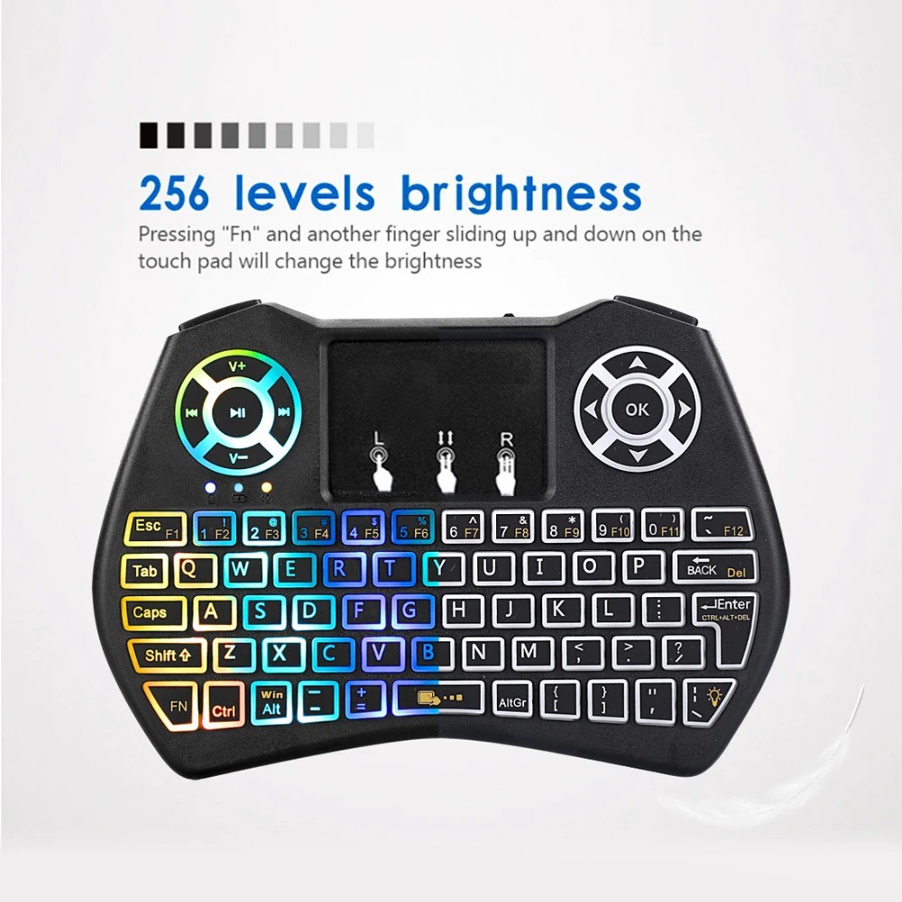 AKN88 - i9 Plus - Mini Wireless Keyboard and Touchpad RGB Backlit