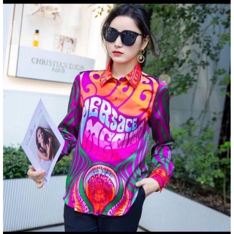 BAJU WANITA TERBARU | KEMEJA FASHION VERSACE