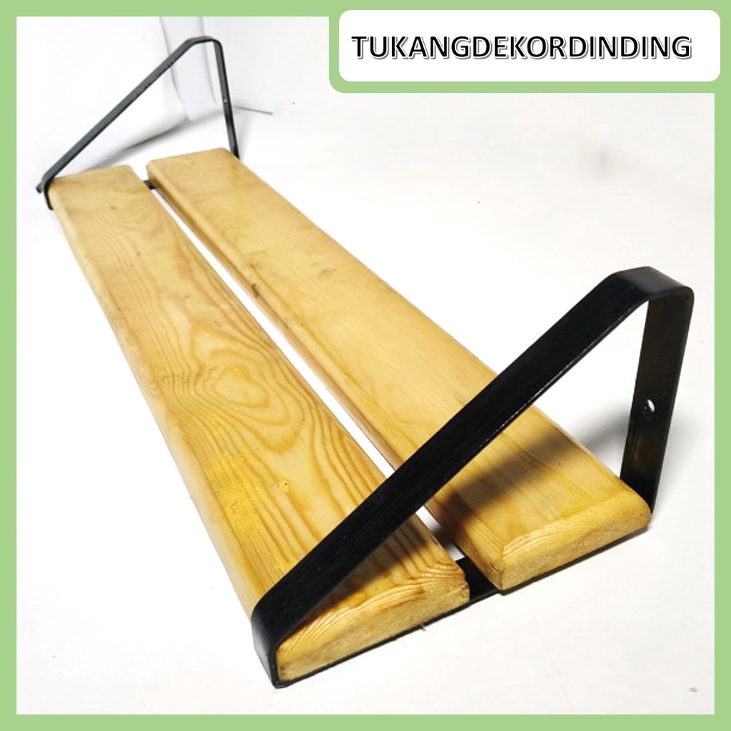 Rak dinding susun besi dan kayu lebar dan luas dekorasi rumah / DEKOR DINDING RAK BESI DAN KAYU