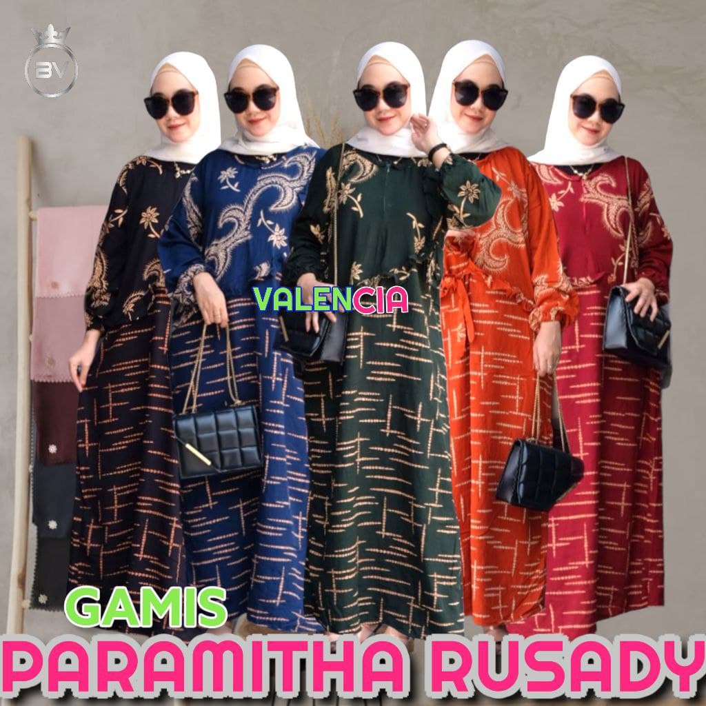 Gamis Paramitha -  Gamis Wanita Rayon Premium Lengan Panjang Dress Fashion Muslim Kekinian