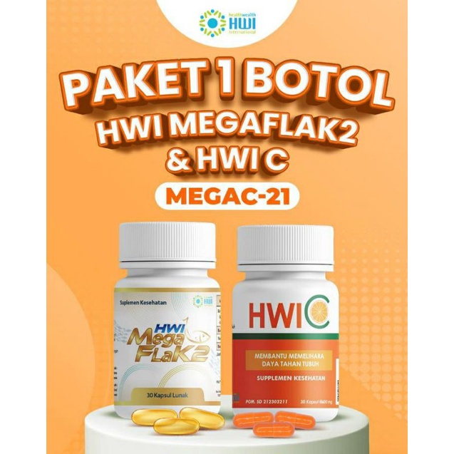 paket 1 botol HWI C dan Megaflak2