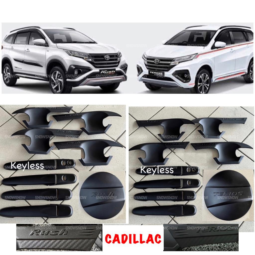 Paket Outer Handle Tank Cover All New Rush Terios 2018 2022 2023 GR SPORT Cadillac Elegant Hitam Chrome