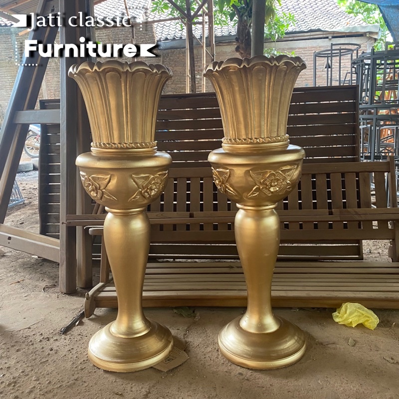 (VAS BUNGA) pot Dekorasi pelaminan jamur mawar tinggi 100cm