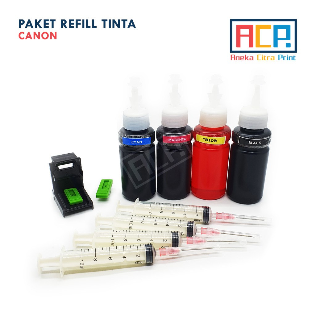 Paket Isi Ulang Cartridge - Refill Tool Kit + Tinta Isi Ulang + Spuit 10 ML - Canon / HP