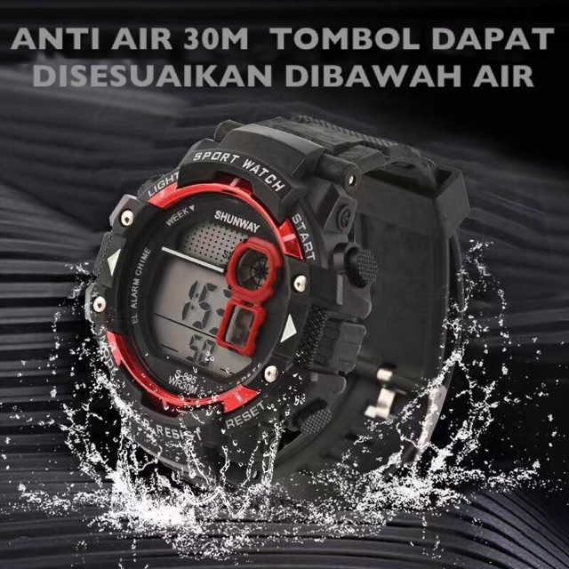 [3.3 Bundle Deals]-W.R 30M Jam tangan Digital sport pria Anti Air 30M  S-805