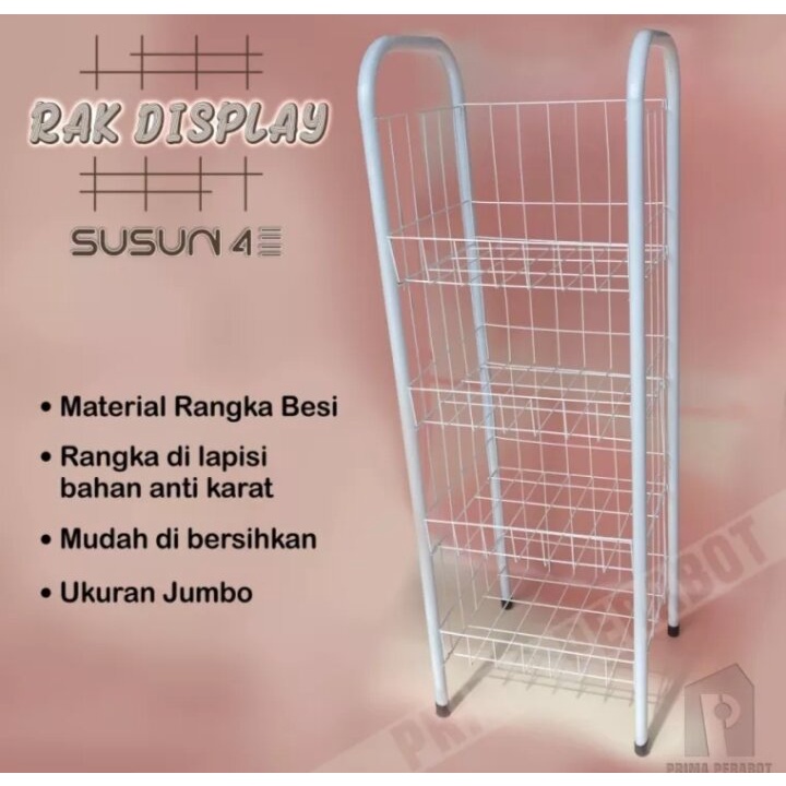 Rak ciki warung jumbo susun 4 / Rak snack / Rak dagang / Rak serbaguna susun 4