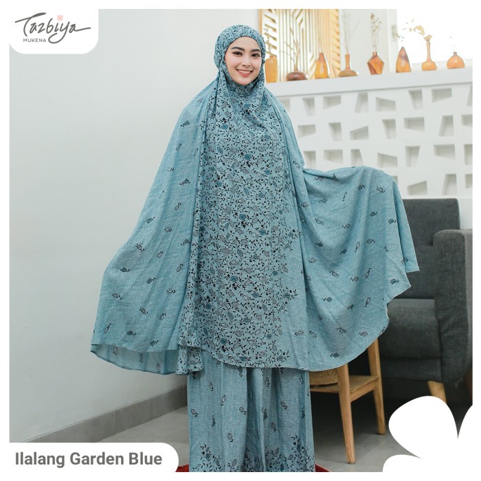 

MUKENA TAZBIYA BORDER ILALANG GARDEN SERIES ALLSIZE - Blue