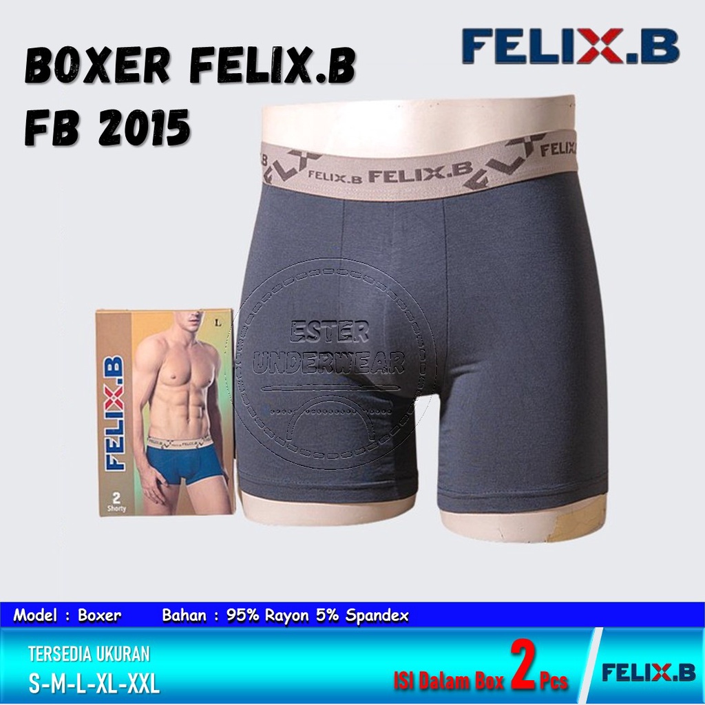 Celana Boxer Pria FELIX.FB 2015 ISI -2 PCS BEST SELLER