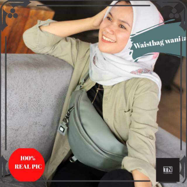 (WTNLOS3) Waistbag Wanita Tasenyong / Tas Pinggang TN Cewek Bahan Oxford Premium