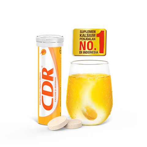 CDR Suplemen Vitamin C, Vitamin D, Kalsium Rasa Jeruk 15 Tablet