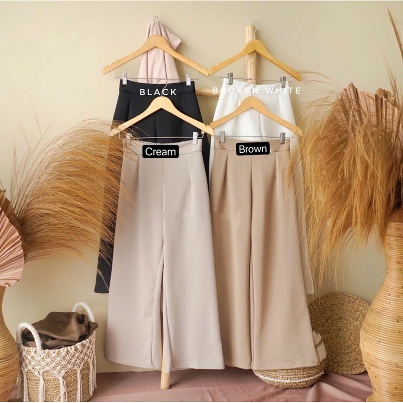 (BISA COD) Celana kulot wanita bahan jatuh Panjang cewek korea harian murah jumbo polos rayon kekini