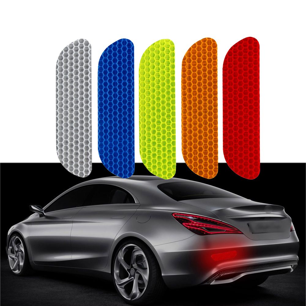 TOP 4pcs 4Pcs Reflective Tape Tail Warning Mark Car Door Stickers Auto Rear Universal Open Sign Safety/Multicolor