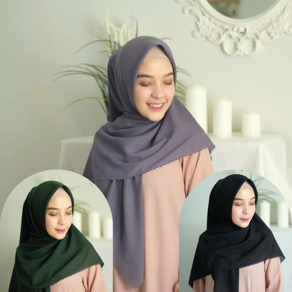 1kg=16 pcs Hijab Bella Square Laser cut / Segiempat Bella