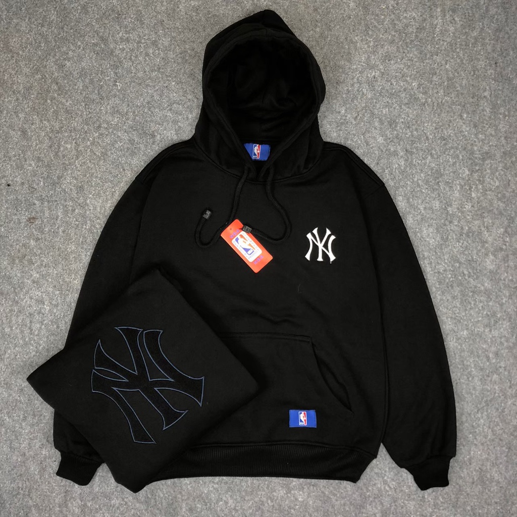 Jaket NY yankes Logo Premium Hitam | Hoodie Yankes NY | Sweater Hoodie NY Yankes Top Quality