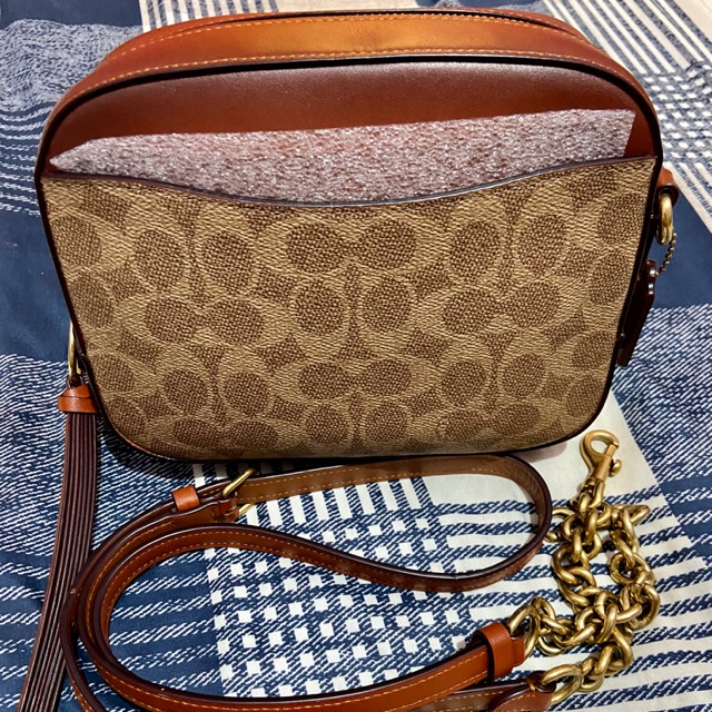 Coach Camera Bag Signature Tan Rust