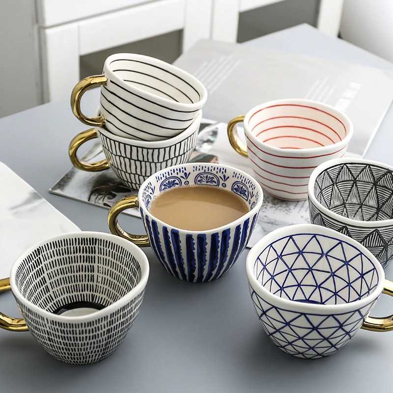 TD-DA MEILING Gelas Cangkir Kopi Keramik Glass Coffee Mug 330ml - H1216