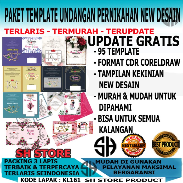 Template Desain Undangan Pernikahan New Desain Kekinian CDR KL161