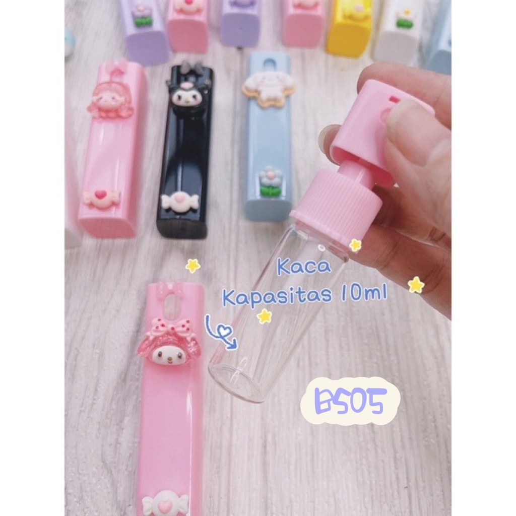 Botol spray sanitizer karakter melody pompurin kitty cinamoroll doraemon twinstar BS03 rotary putar BS05 stick pocket size