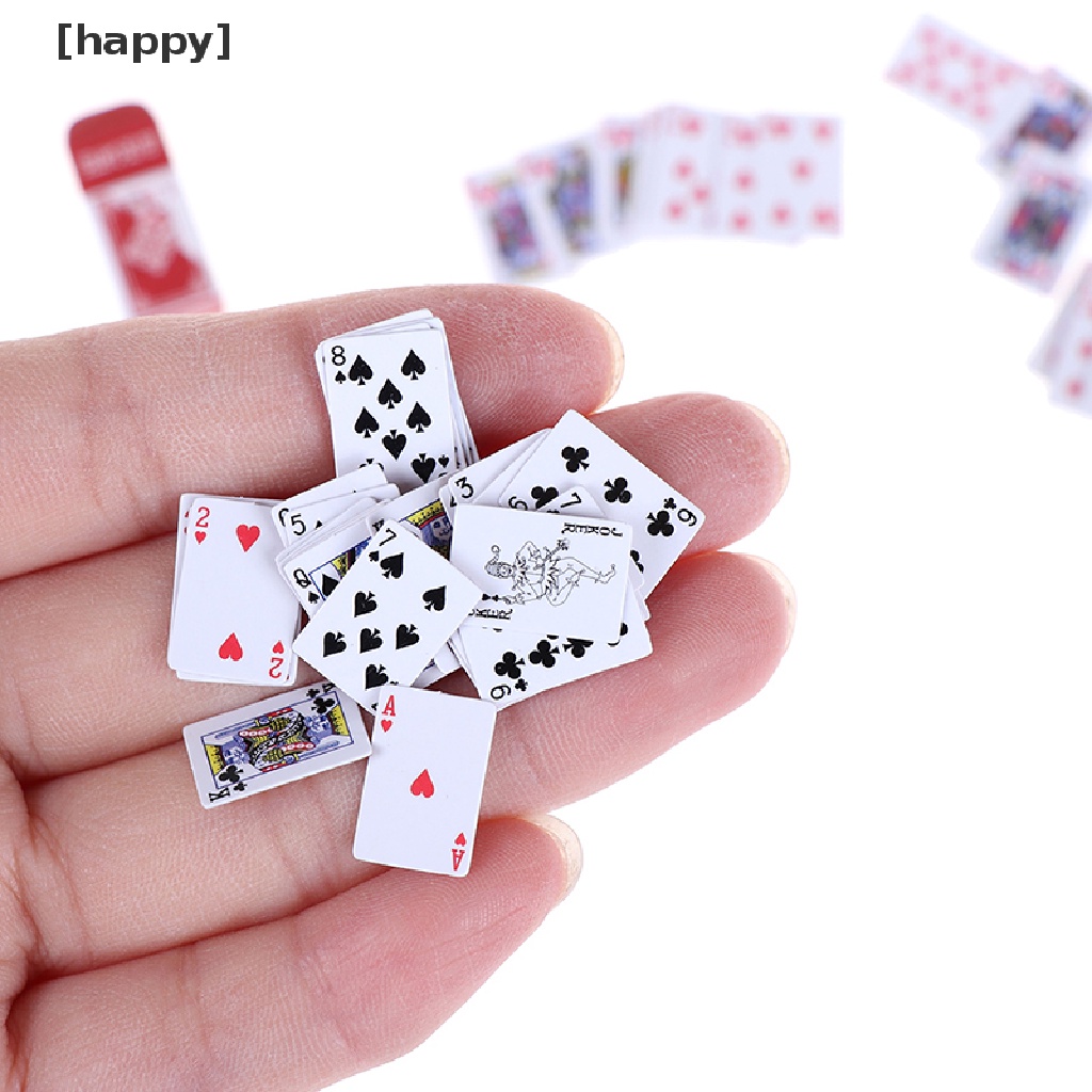 Ha Mainan Miniatur Kartu Poker Skala 1: 12 Untuk Aksesoris Rumah Boneka