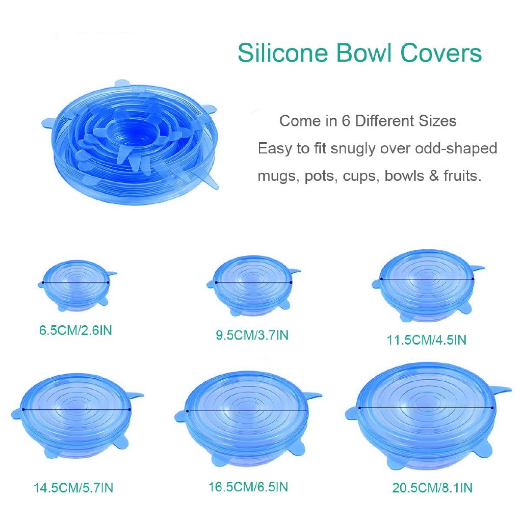 Trend-Cover Silicone Stretch 6IN1 Penutup Mangkok Karet food grade Bowl Serbaguna pengganti plastik