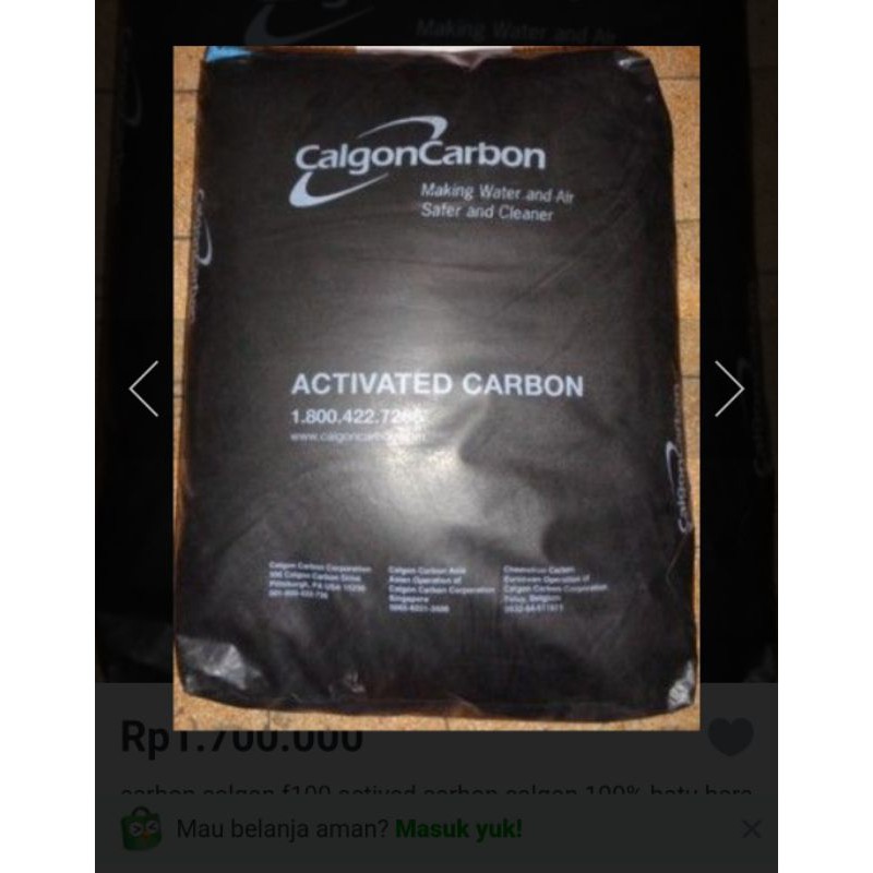 carbon calgon f100 actived carbon calgon 100% batu bara karbon aktif