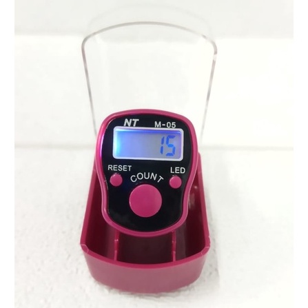 ✧YUKSHOPING✧ Alat Hitung Digital Led Tasbih Jari Counter Tally Tasbeh Ibadah Mini Import Murah Elektronik Mini R487-PINK TUA