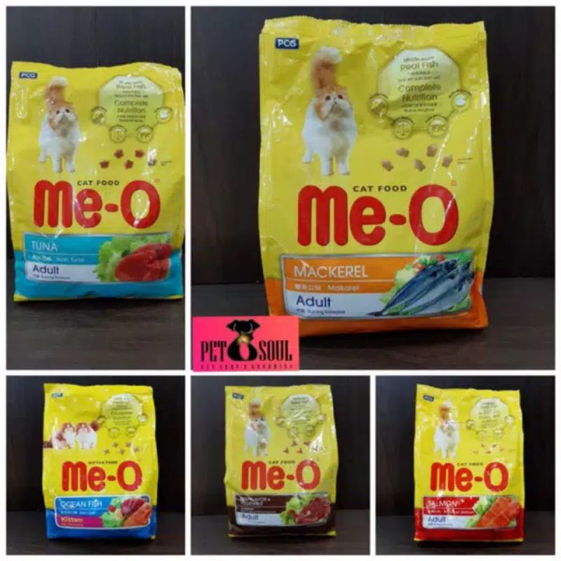 Me-o Dry Catfood Adult Salmon / Mackerel / beef /tuna - meo makanan kucing 1.2kg