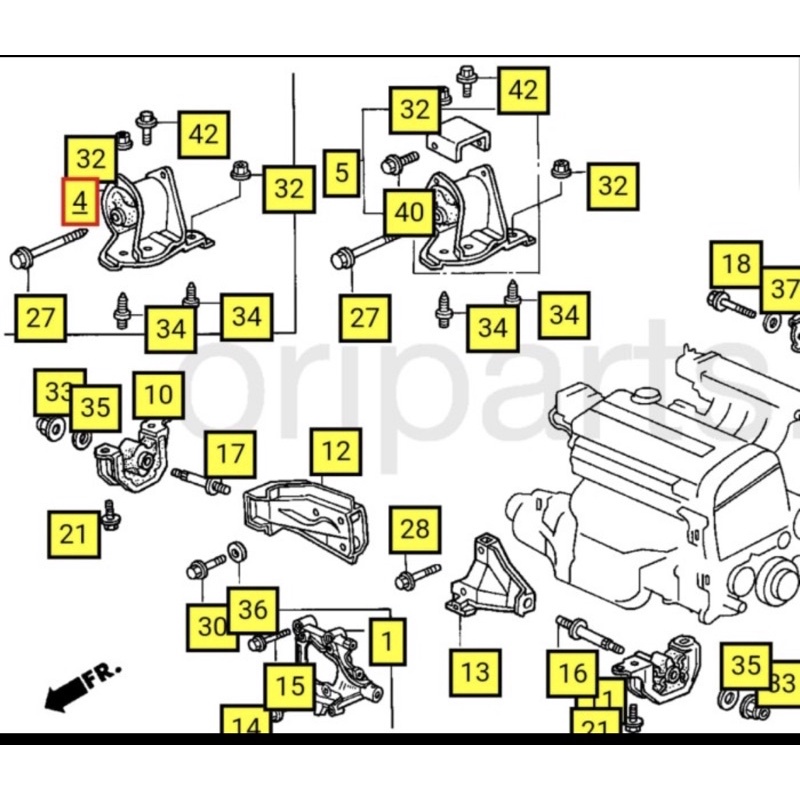 engine mounting kanan MT honda civic  genio estilo 92-95