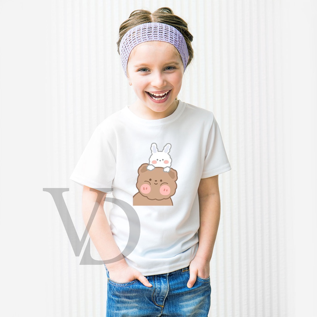 Kaos Anak Perempuan &amp; Laki - laki Unisex beruang lucu / cute bear/ kaos anak lucu / baju anak murah