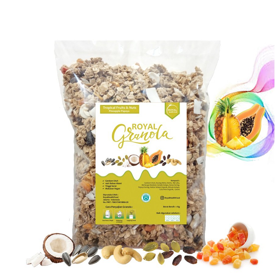 

Royal Granola Tropical Fruits & Nuts (Pineapple Papaya) 1 Kg