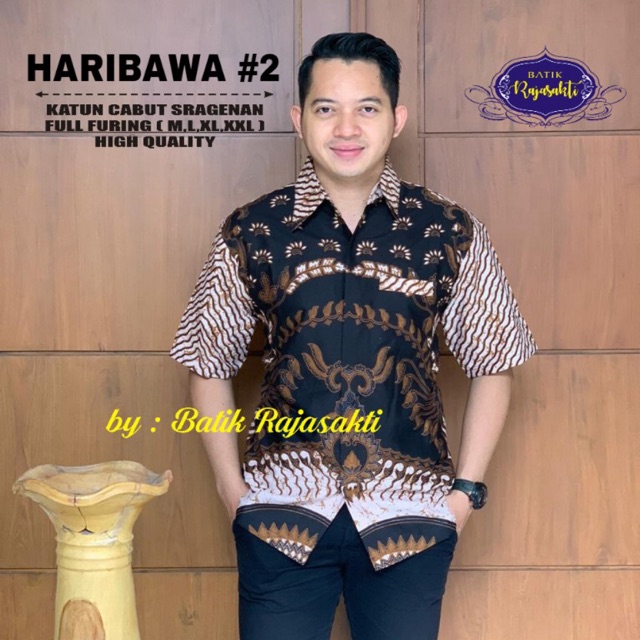 Batik Pria HARIBAWA #2 Katun Cabut Sragenan Full Furing Termurah