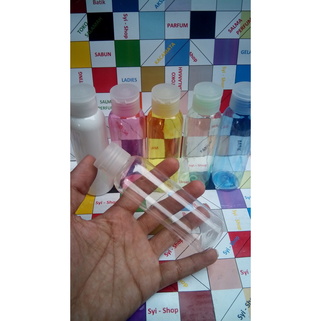 Botol Kosmetik 100 ml Plastik Tutup Flip Top