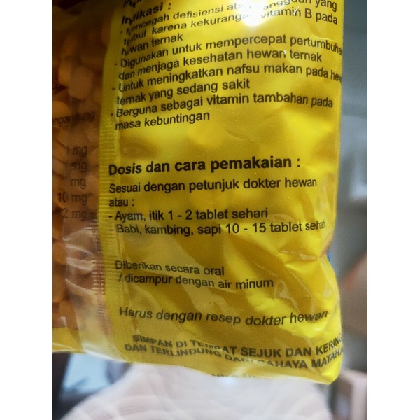 usfa Vitamin B complex usfa vitamin B kompleks hewan 1000 tablet sapi ayam kambing