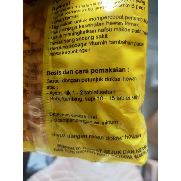 usfa Vitamin B complex usfa vitamin B kompleks hewan 1000 tablet sapi ayam kambing