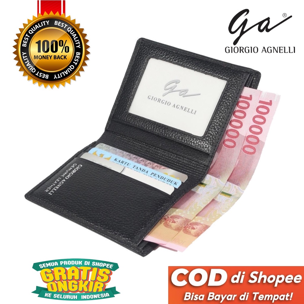 TOKOKOE - Dompet Kulit Pria Original Branded Import Giorgio Agnelli Milling 012 Black