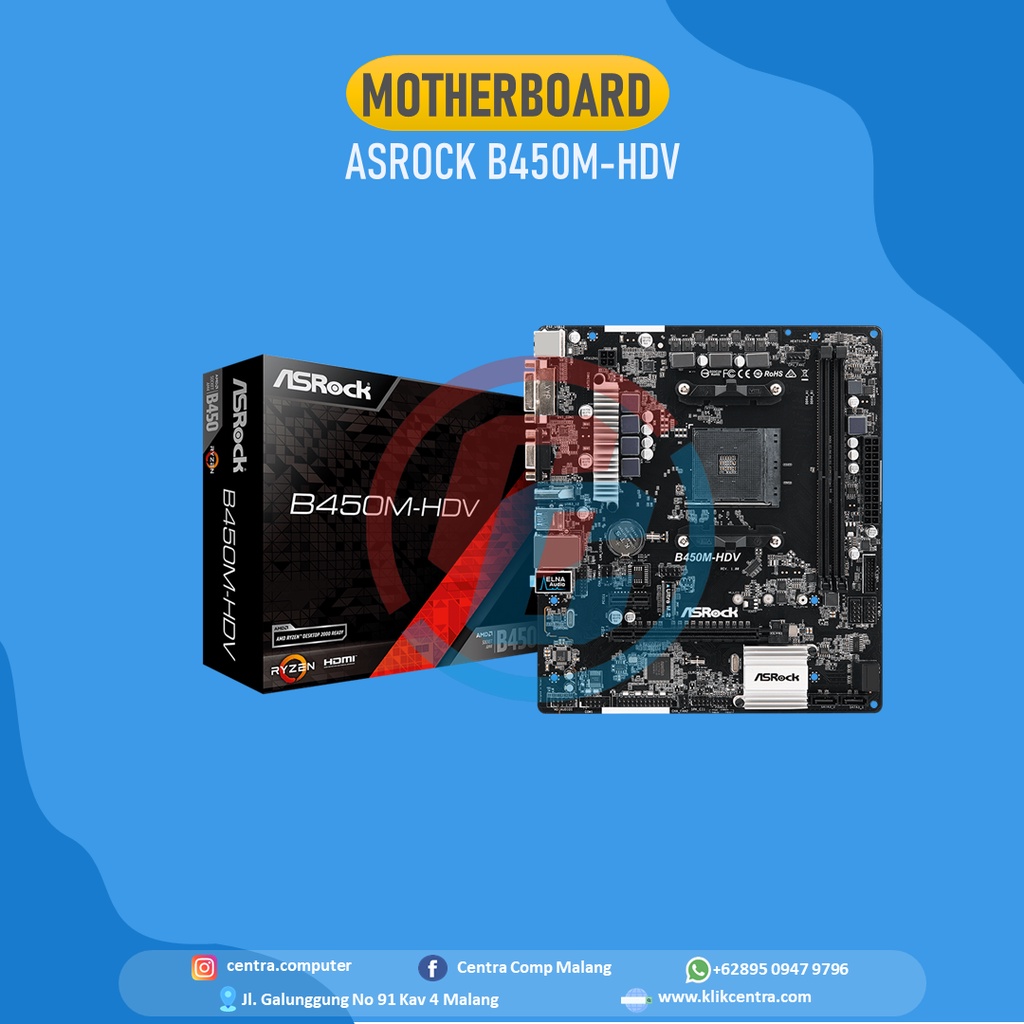 ASROCK MOTHERBOARD B450M-HDV