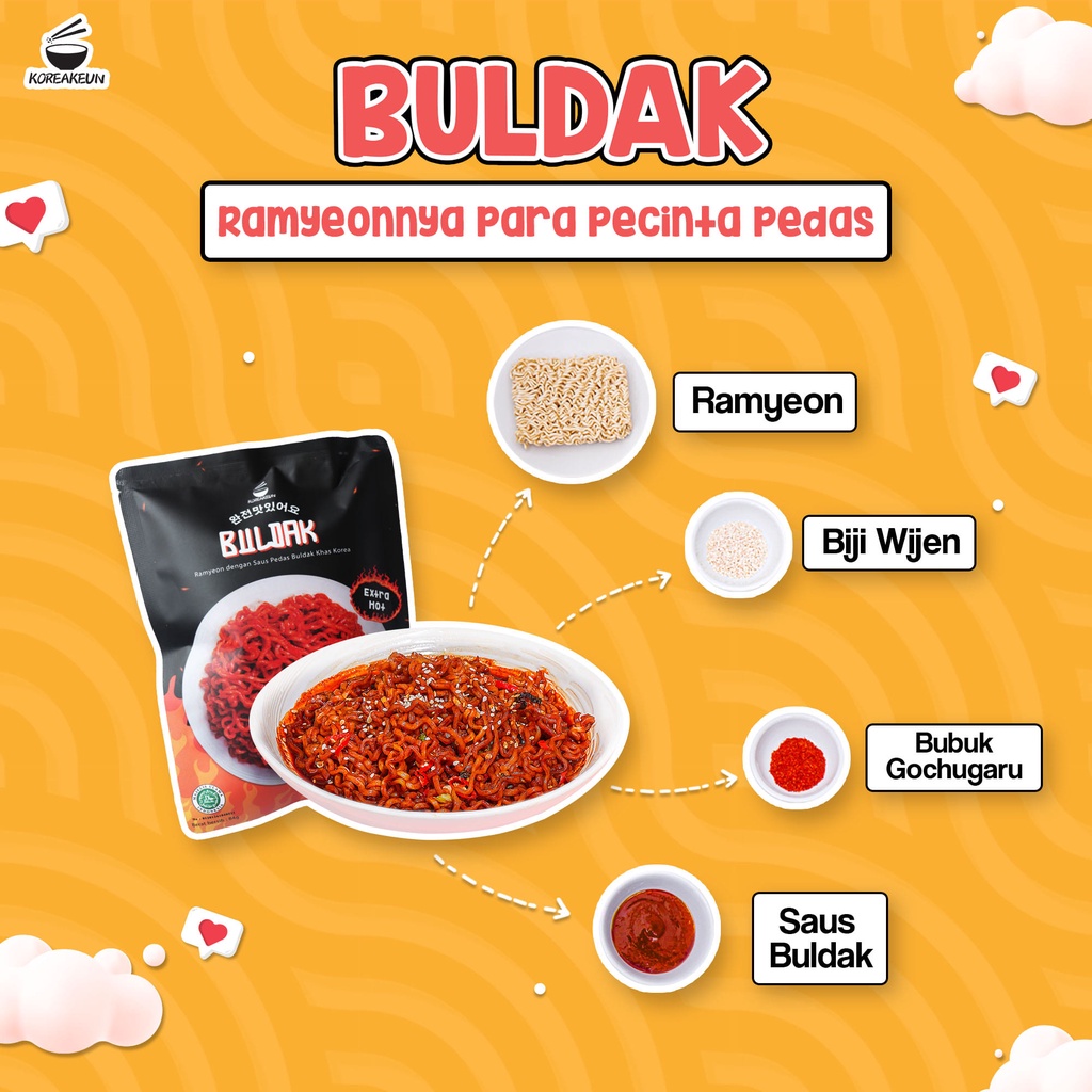 KOREAKEUN Buldak Hot Spicy Chicken Ramyun Korean Ramyeon 84g