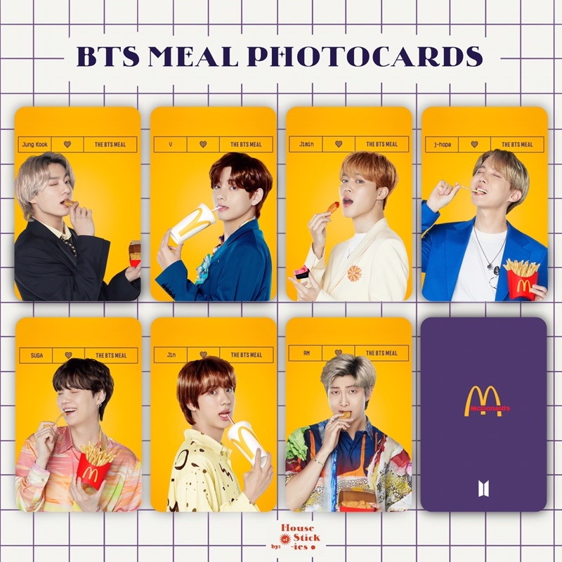 BTS MEAL Unofficial Sticker &amp; Photocard