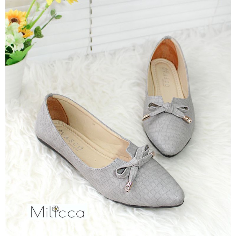 Milicca Clorita Sepatu Flat wanita Flat Shoes Sol Karet