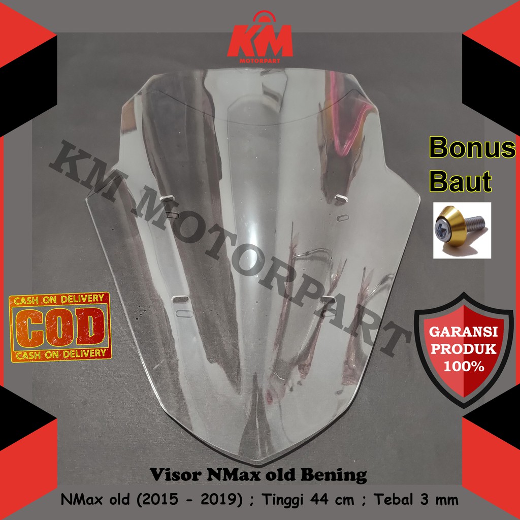 Visor Windshield Variasi Motor NMax old N Max 2015 2016 2017 2018 2019 Tebal 3 mm Bahan Mika Akrilik