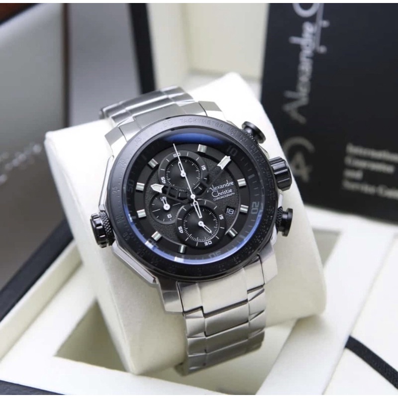 alexandre christie 6565mc pria silver ring hitam