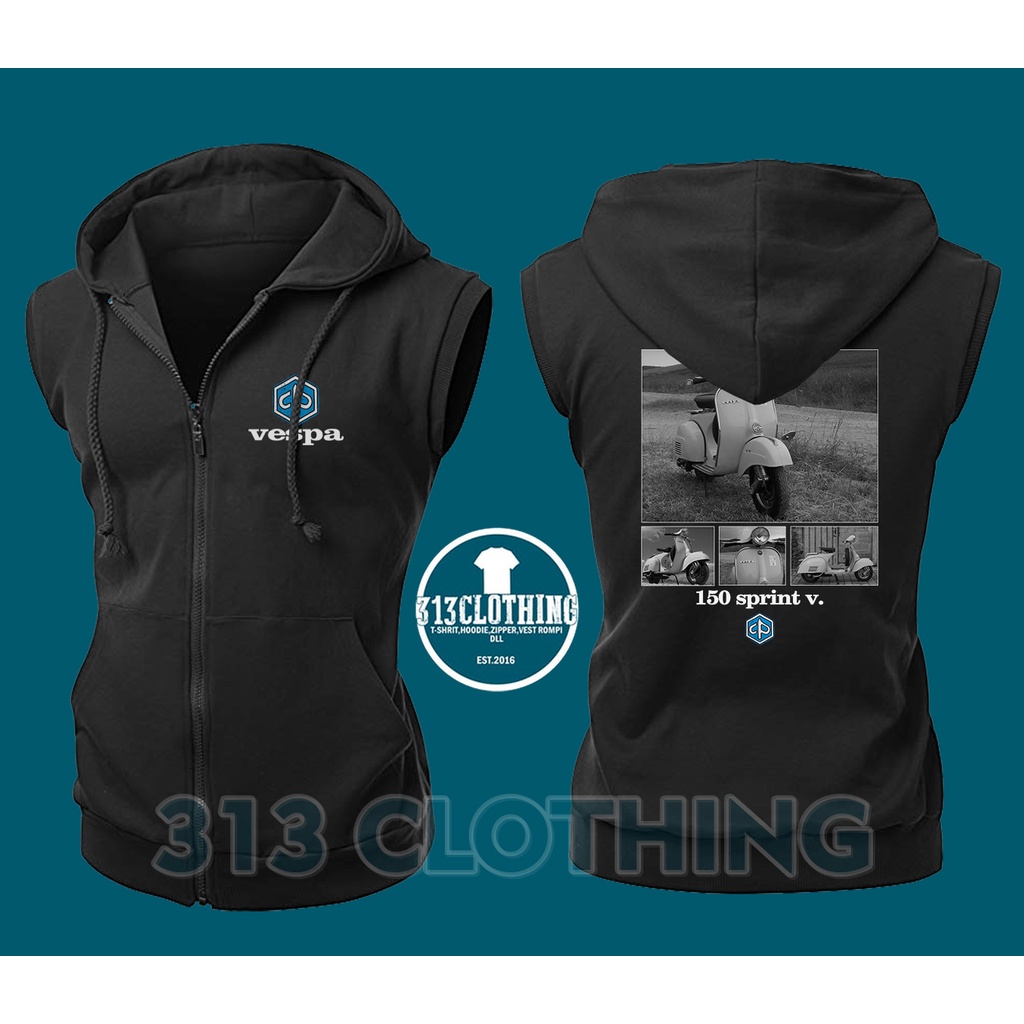 Jaket Rompi Vespa Sprint Vest Zipper Vespa Sprint Veloce Rompi Jaket Vespa Pria