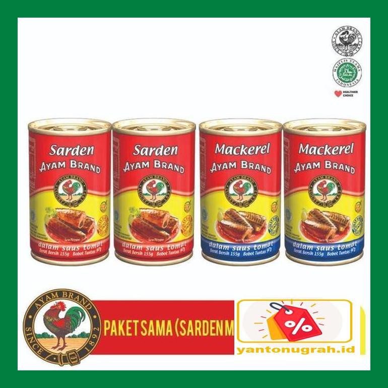 

Ytnksot Paket Sarden Mackerel Kaleng Bulat Ayam Brand 155Gr Sotyt07