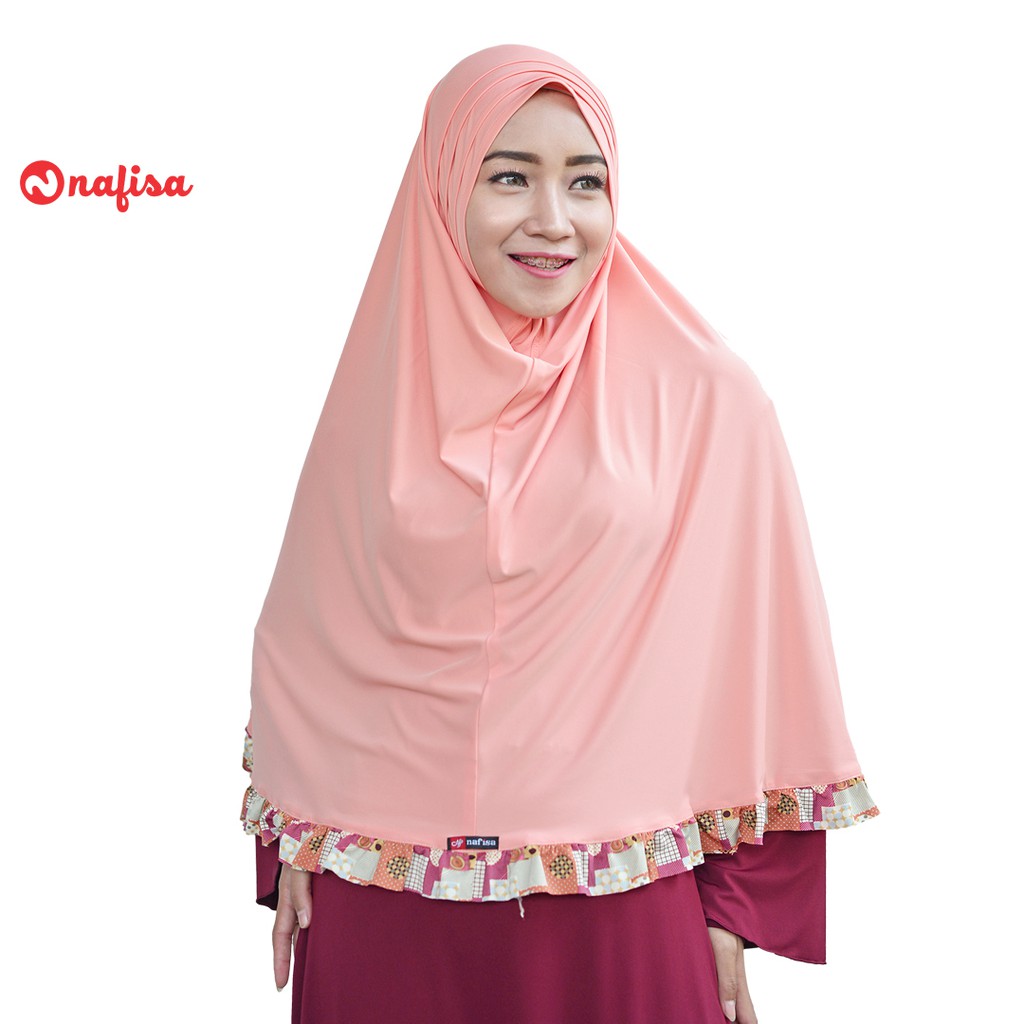 Nafisa Miranda - Kerudung Instan Tanpa Bergo - Hijab Kombinasi Motif Premium