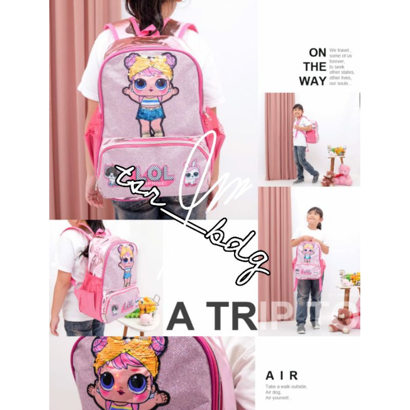 Tas Sekolah SD Ransel Anak Perempuan Karakter Unicorn Ransel Sekolah Cewek Mata