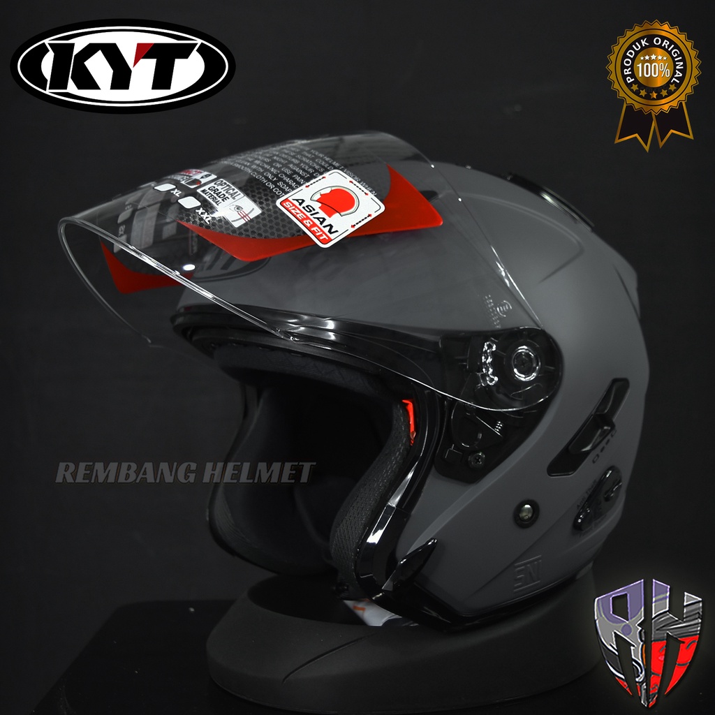 HELM KYT GALAXY FLAT R SOLID GORILLA MATT GREY /PAKET GANTENG-2