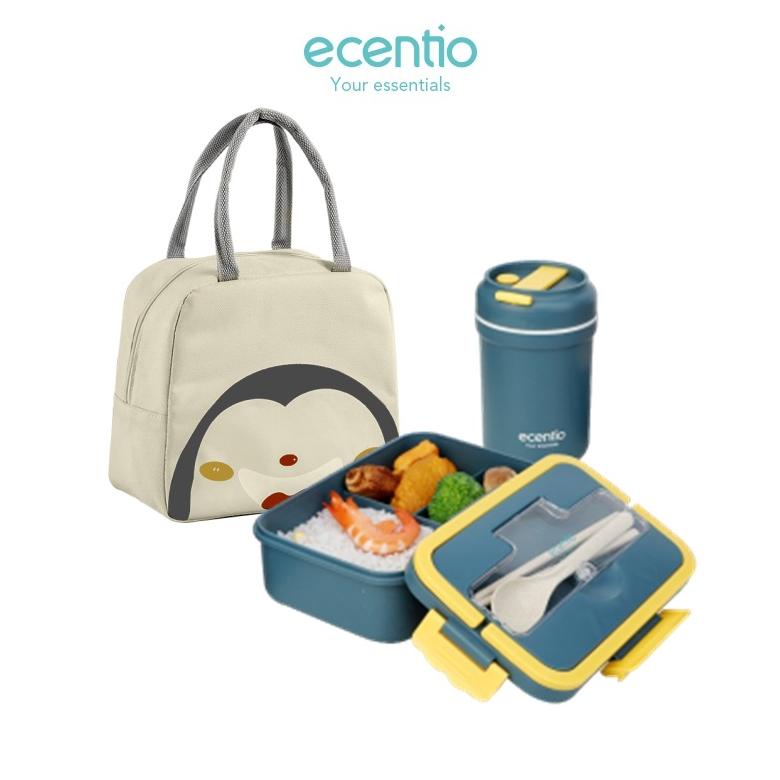 ECENTIO LUNCH BOX SET & TAS BEKAL & MANGKUK SUP SET/LUNCH BAG/PORTABEL KOTAK BEKAL/FREE SENDOK&SUMPI